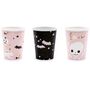 Becher Halloween Boo rosa schwarz 6 St�ck Tisch-Deko Halloween-Party