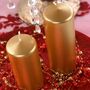 Kerze 12 x 6 cm Stumpenkerze 6 St�ck Ros� Gold Weihnachten Hochzeit