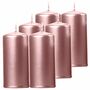 Kerze 12 x 6 cm Stumpenkerze 6 St�ck Ros� Gold Weihnachten Hochzeit