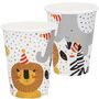 Becher Safari Party Wilde Tiere Afrika 8 St�ck Kindergeburtstag Tisch-Deko 