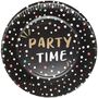 Teller Party Time schwarz mit bunten Punkten 8 St�ck Tisch-Deko 