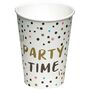 Becher Party Time wei� mit bunten Punkten 8 St�ck Tisch-Deko 