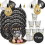 Party Time Party-Set Geburtstag Mottoparty Silvester Tischdeko, 47-tlg.