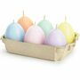 Ostereier Kerzen-Set 6 St�ck 7cm hoch pastell Tischdeko Ostern