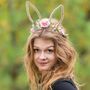 Hasen-Ohren Haarreif mit Blumen Ostern Kost�m-Zubeh�r