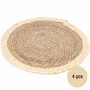 Untersetzer 4er Platz-Set 38 cm rund aus Stroh abwischbar Tisch-Deko