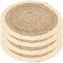 Untersetzer 4er Platz-Set 38 cm rund aus Stroh abwischbar Tisch-Deko