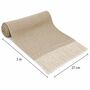 Tischl�ufer 3 m x 27 cm Beige im Boho-Style mit Stickerei & Fransen Tisch-Deko