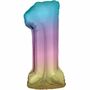 Folienballon Zahl 0-9 regenbogen-pastell 86 cm Geburtstag Party-Deko