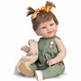Puppe Lilly 47 cm mit braunen Z�pfen & Bekleidung Spielzeug f�r Kinder
