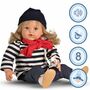 Puppe Merle 47 cm mit Sound Schnuller lange blonde Haare & Bekleidung Spielzeug
