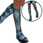 Slytherin Socken gr�n-silbern kariert Harry Potter f�r Kinder und Erwachsene