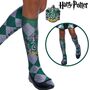 Slytherin Socken gr�n-silbern kariert Harry Potter f�r Kinder und Erwachsene