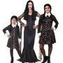 Morticia Addams Kost�m Halloween-Kleid schwarz f�r Damen