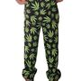 Cannabis Hose lang schwarz & gr�nen Hanf-Bl�ttern f�r Herren
