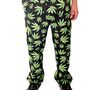 Cannabis Hose lang schwarz & gr�nen Hanf-Bl�ttern f�r Herren
