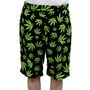 Cannabis Shorts schwarz mit gr�nen Hanf-Bl�ttern f�r Herren