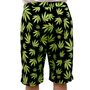 Cannabis Shorts schwarz mit gr�nen Hanf-Bl�ttern f�r Herren
