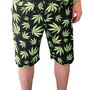 Cannabis Shorts schwarz mit gr�nen Hanf-Bl�ttern f�r Herren
