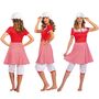 Historischer Badeanzug 20er Kleid rot-wei� gestreift mit Badehaube f�r Damen