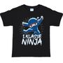 Schulanf�nger T-Shirt 1. Klasse Ninja ABC-Sch�tze schwarz blau f�r Kinder