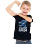 Schulanf�nger T-Shirt 1. Klasse Ninja ABC-Sch�tze schwarz blau f�r Kinder