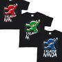 Schulanf�nger T-Shirt 1. Klasse Ninja ABC-Sch�tze schwarz blau f�r Kinder