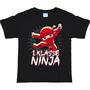 Schulanf�nger T-Shirt 1. Klasse Ninja ABC-Sch�tze schwarz rot f�r Kinder