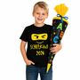 Kinder T-Shirt Schulkind 2026 schwarz ABC-Sch�tze mit Ninja-Motiv f�r Kinder