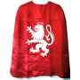 Ritter Kost�m K�nigs-Umhang rot 77 cm lang mit L�wen-Emblem f�r Kinder