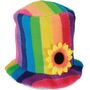Regenbogen Zylinder Rainbow-Hut mit Sonnenblume KW 58 cm f�r Erwachsene