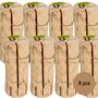 8x Schwedenfeuer 47 x 18 cm naturbelassenes Holz Outdoor Lagerfeuer