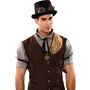 Steampunk Zylinder braun mit Stachelbrille KW 59 cm f�r Erwachsene