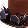 Steampunk Zylinder braun mit Stachelbrille KW 59 cm f�r Erwachsene