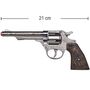 Cowboy Pistole 21 cm silbern braun 8 Schuss Western-Revolver