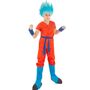Dragonball Kost�m Goku Saiyan Super f�r Kinder deluxe inkl. blauer Per�cke 