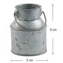 Deko Milchkanne mit Griff Zink-Optik 5 x 9 cm Tisch-Deko Vase Kerzenhalter