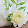 Blumen Serviettenring wei�e Rose  5 cm Tisch-Deko Hochzeit Blumen-Deko