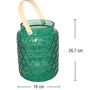Vase gr�n Deko-Vase 18 x 26,7 cm mit Bambusgriff Kerzenhalter Windlicht Tisch-Deko