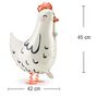 Henne Folienballon laufendes Huhn wei� 45 x 42 cm Party-Deko Ostern