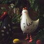 Henne Folienballon laufendes Huhn wei� 45 x 42 cm Party-Deko Ostern
