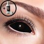 Schwarze Kontaktlinsen Sclera f�r das ganze Auge inkl. 60 ml Kombil�sung mit Beh�lter