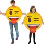 Emoji Kost�m zwinkerndes Gesicht mit herausgestreckter Zunge Kinder & Erwachsene