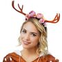 Reh Haarreif mit Blumen und Geweih Kost�m-Zubeh�r f�r Damen