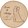Baumscheibe mit Gravur 30 cm Brautpaar Namen und Datum Hochzeit Jahrestag