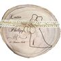 Baumscheibe mit Gravur 30 cm Brautpaar Namen und Datum Hochzeit Jahrestag