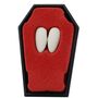 Vampirz�hne zum Aufstecken Eckz�hne 2 St�ck im Sargkasten Dracula Kost�m-Zubeh�r