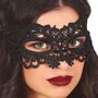 Augenmaske Schwarz mit Spitze Venezia Maskenball Kost�m-Zubeh�r f�r Damen