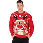Weihnachtspullover Christmas Sweater Rot mit Rentier Rudolph f�r Herren