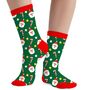 Socken Weihnachten Tannengr�n Zuckerstangen Weihnachtsmann f�r Kinder & Erwachsene